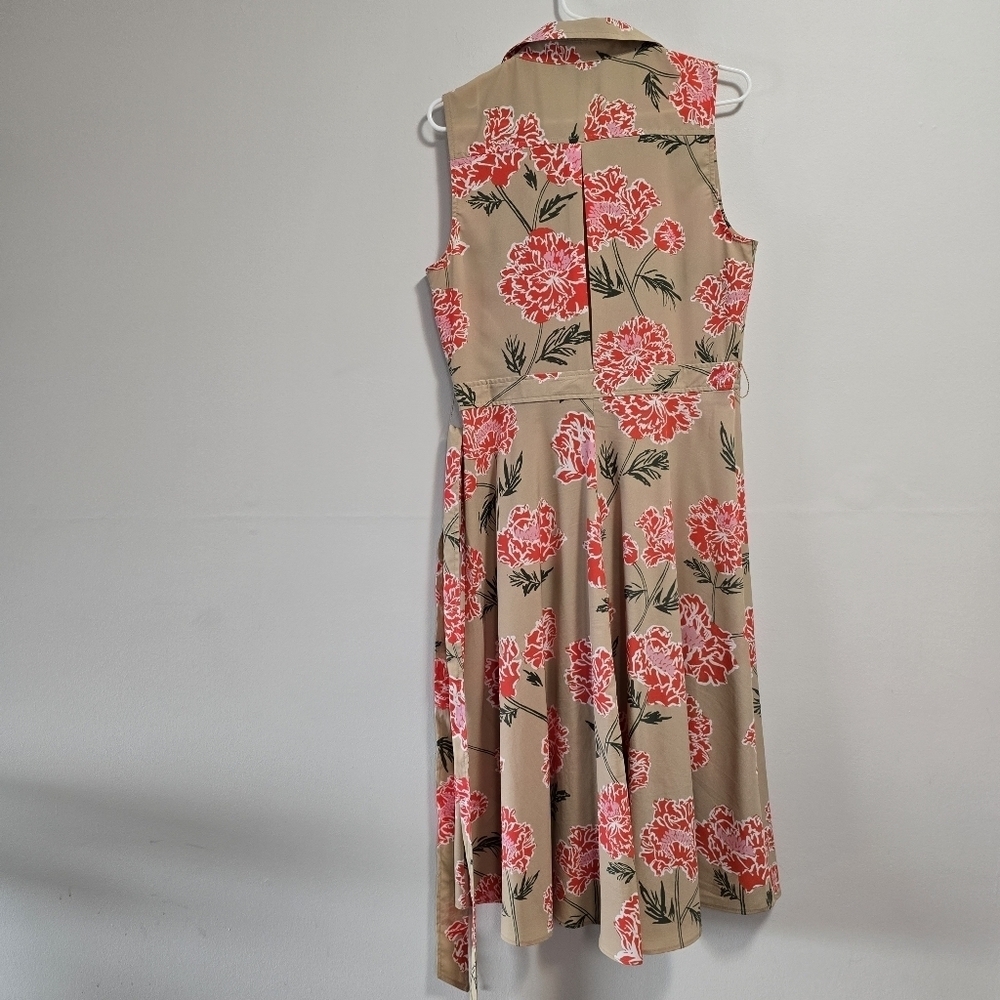 Banana Republic Button Up Floral Sleeveless Dress With Belt - Picture 6 of 11